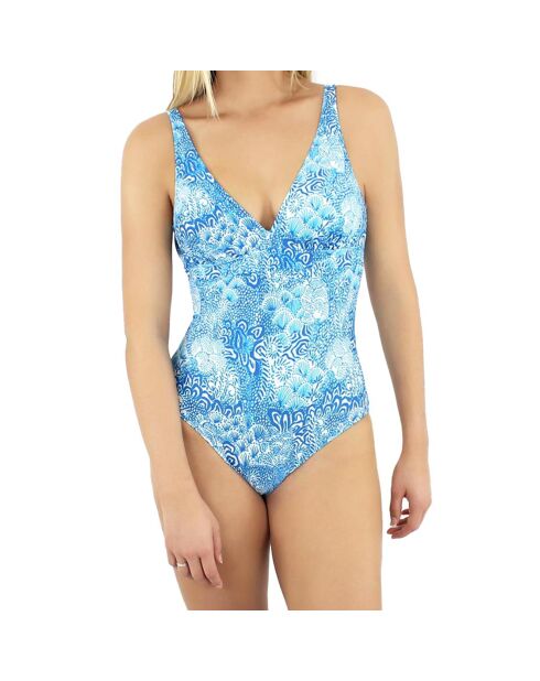 Maillot de bain 1 Pièce coupe sous poitrine Liscia bleu