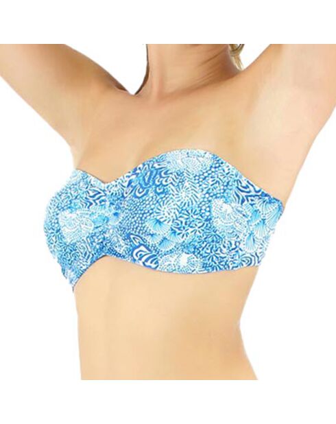 Haut Bandeau Liscia bleu