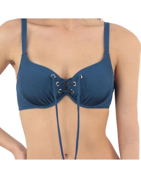 Haut de maillot de bain balconnet à coques Allure bleu marine