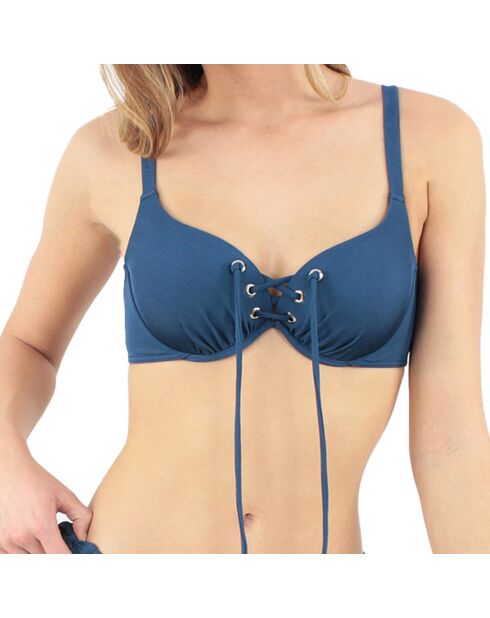 Haut de maillot de bain balconnet à coques Allure bleu marine