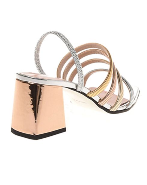 Sandales Mary doré/argenté - Talon 6 cm