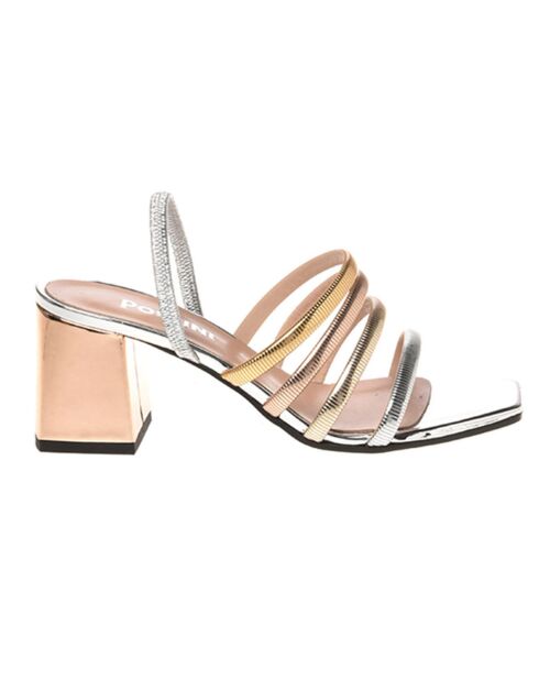 Sandales Mary doré/argenté - Talon 6 cm