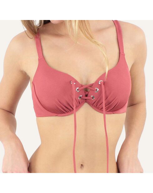 Haut de maillot de bain balconnet à coques Allure vieux rose