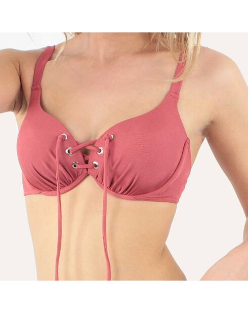 Haut de maillot de bain balconnet à coques Allure vieux rose