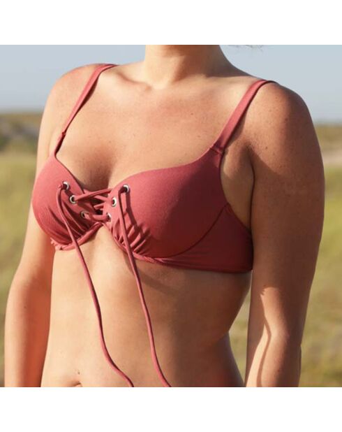 Haut de maillot de bain balconnet à coques Allure vieux rose
