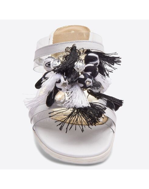 Maleka-Sandalen in Schwarz/Weiß