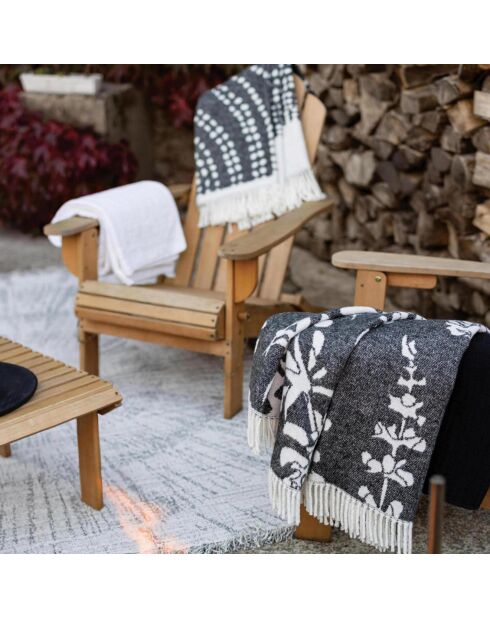 Plaid Recyclé Gini carbone - 160x140 cm