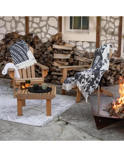 Plaid Recyclé Taina carbone - 160x140 cm