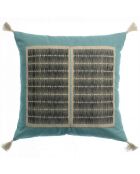 Coussin Brodé Yael prusse - 45x45 cm