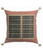 Coussin Brodé Yael bois de rose - 45x45 cm