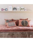 Coussin Brodé Yael bois de rose - 45x45 cm