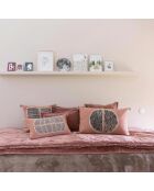 Coussin Brodé Yael bois de rose - 45x45 cm