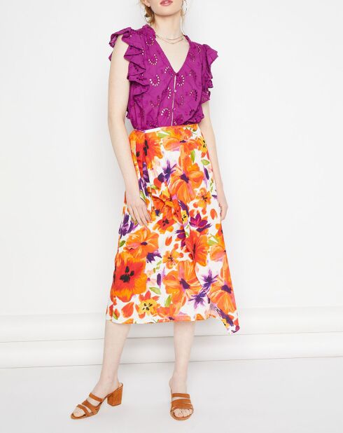 Jupe en Lin mélangé Dorine orange