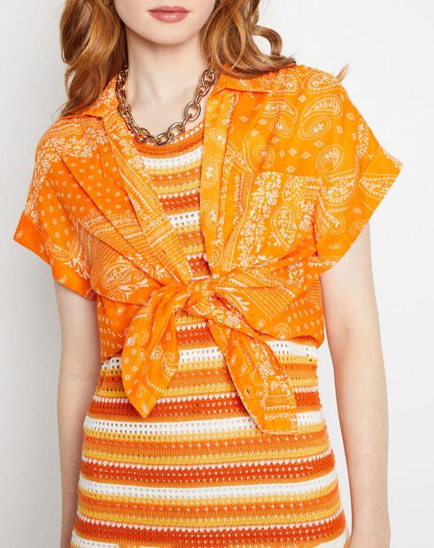 Chemise Eros imprimée bandana orange