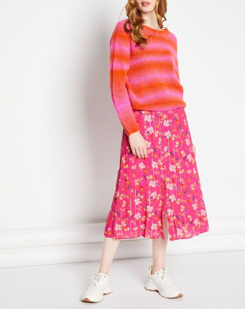 Fuchsiafarbener bedruckter Rock Aratase