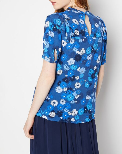 Top estampado azul Jiada