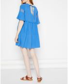 Robe gaufrée Manvela bleue