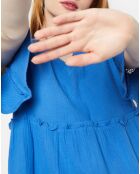 Robe gaufrée Manvela bleue