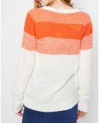 Pull en Laine & Mohair mélangés Morini écru/orange