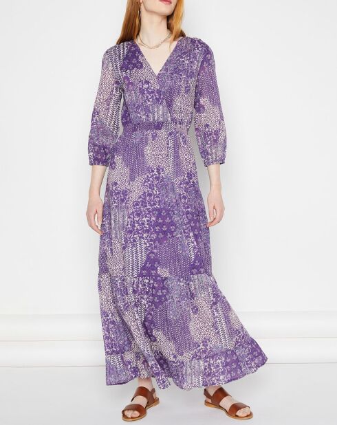 Robe longue Mylo patchwork violette