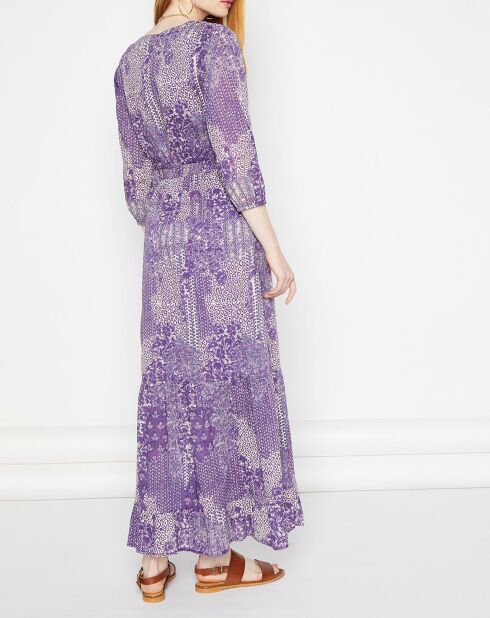 Robe longue Mylo patchwork violette