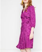 Robe Shima broderies ton sur ton violette