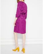 Robe Shima broderies ton sur ton violette