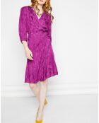 Robe Shima broderies ton sur ton violette