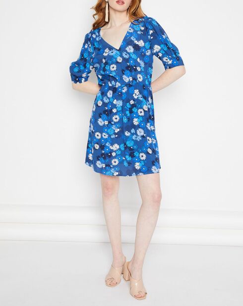 Vivienne blauwe jurk met print