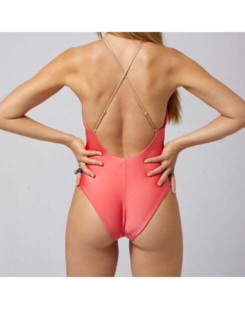 Rosafarbener einteiliger Badeanzug Tina