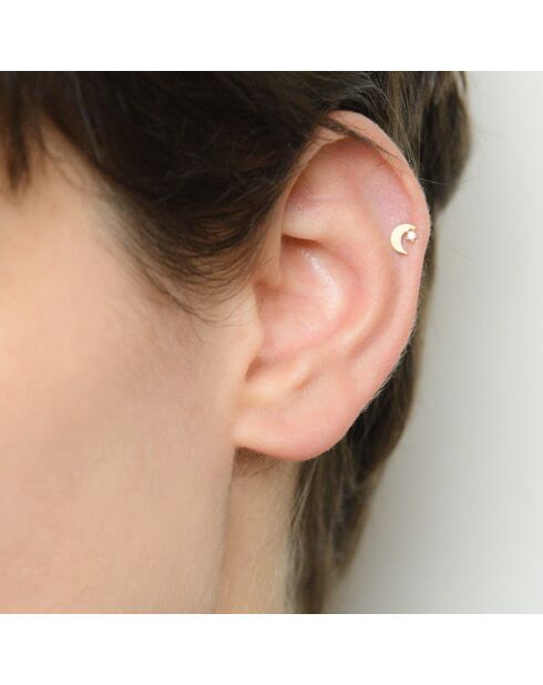 Bijou de Cartilage unitaire Lune Zircone or jaune