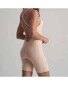 Tiefer, kurzer Body mit beigem Rücken