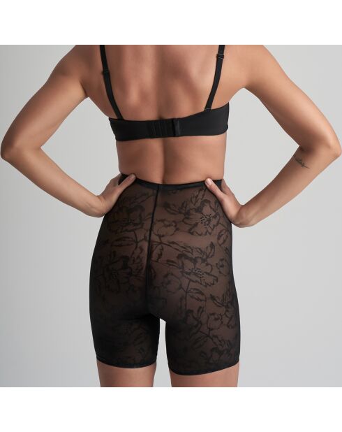 Pantaloncini a vita alta con controllo in pizzo nero