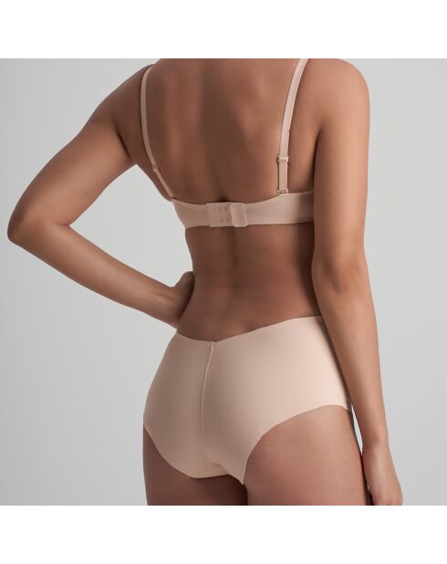 Pantaloncini a vita media con scollo posteriore beige