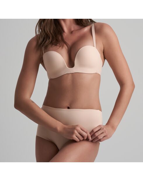 Beige strapless bh met diepe halslijn