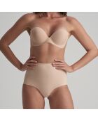 Sujetador de balcón adhesivo sin tirantes con alas transparentes de color beige