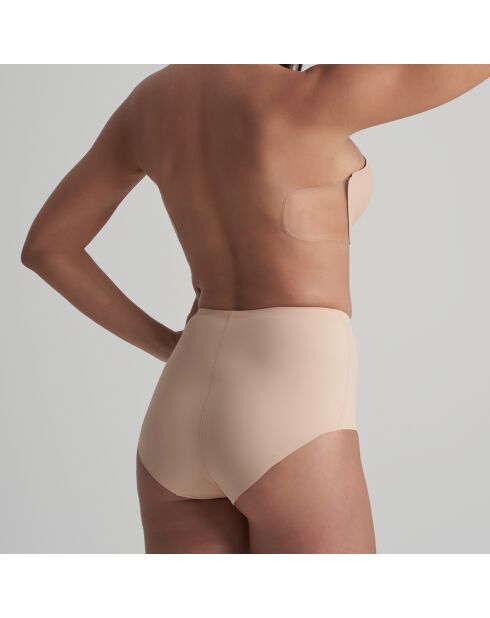 Trägerloser selbstklebender Balkon-BH mit durchsichtigen Flügeln in Beige