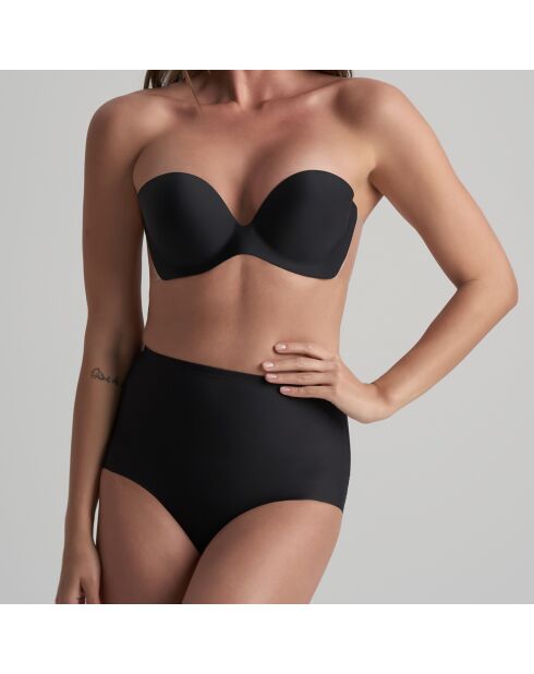 Schwarzer transparenter, trägerloser selbstklebender Balkon-BH mit Flügeln