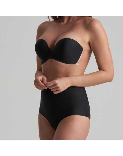 Schwarzer transparenter, trägerloser selbstklebender Balkon-BH mit Flügeln