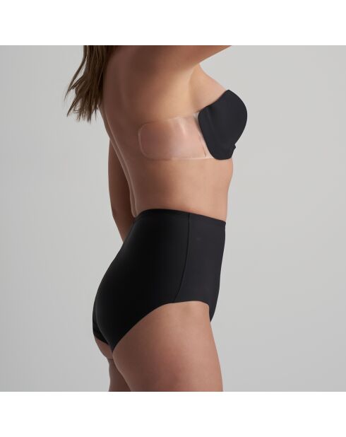 Schwarzer transparenter, trägerloser selbstklebender Balkon-BH mit Flügeln