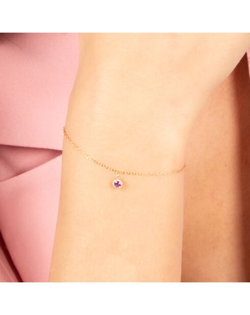 Rundes Rubinarmband aus 0,15 Karat Gelbgold