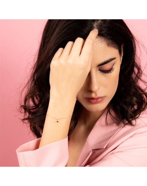 Rundes Rubinarmband aus 0,15 Karat Gelbgold