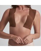 Fundas para pezones de satén marrón oscuro de 5 m y 6