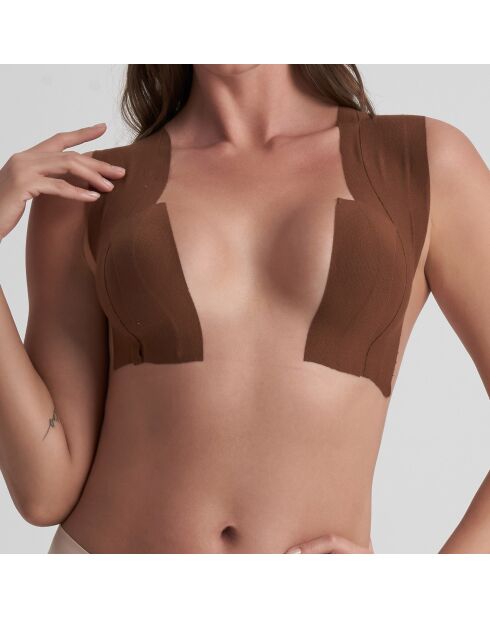 Fundas para pezones de satén marrón oscuro de 5 m y 6