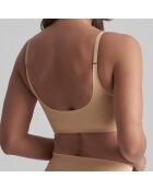 Brassière sans coutures bretelles croisées beige