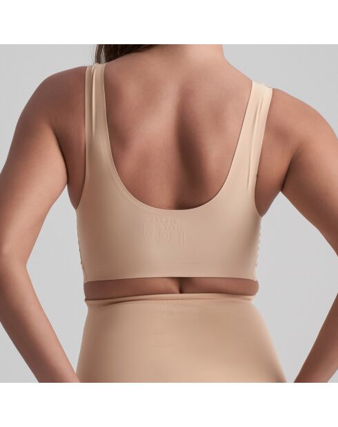 Beige bh met V-hals en naadloze pasvorm