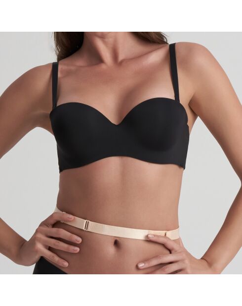 3 correas bajas para extender las correas de los hombros y 2 ganchos en color beige/negro/blanco