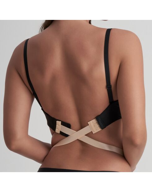 3 correas bajas para extender las correas de los hombros y 2 ganchos en color beige/negro/blanco