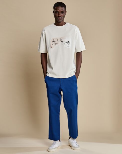 Pantalon slim cropped Sven bleu océan