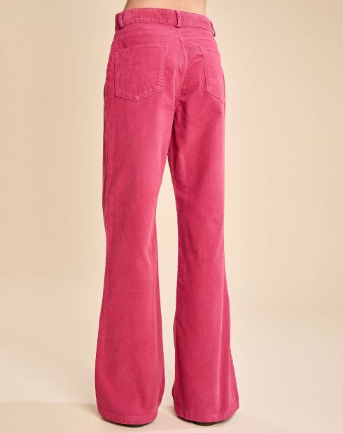 Pantalon flare en Velours Milleraie Park anemone